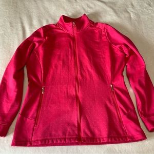 Nike Pink Polka Dot Zip Up Sweater With Pockets
